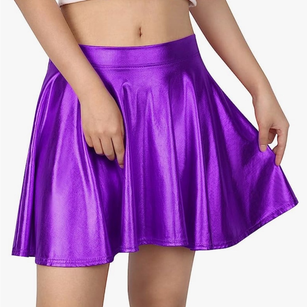 Peridot Clothing electric purple circle skater mini skirt S